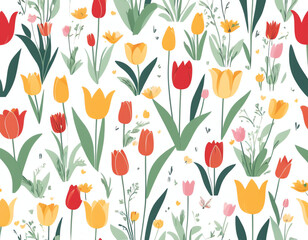 Fototapeta na wymiar Illustration of tulips for decoration,greeting cards, posters, or social media