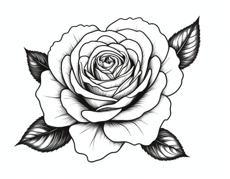 a rose for coloring page, greeting cards, posters, or social media	
