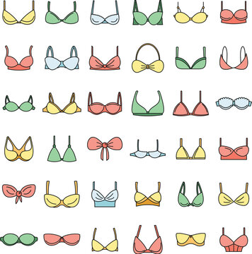 template lightly lined balconette bra vector illustration flat