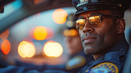 Picture of a policeman, a specialist who ensures people's safety