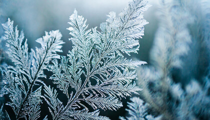 winter frost pattern on glass, a frozen wonderland of delicate ice crystals, creating a mesmerizing background texture