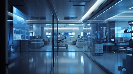 Instalação médica ágil e moderna cheia de tecnologia de ponta e equipamentos inovadores