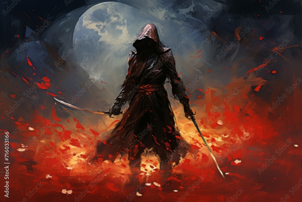Wall mural deadly assassin - generative ai