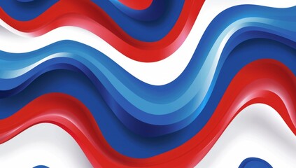 red white and blue pattern in the style of smooth curves background Generative AI - obrazy, fototapety, plakaty