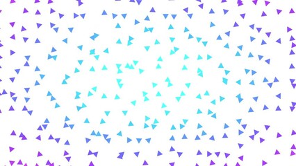 2D animation of random moving and rotating radial colorize small triangle shapes pattern on white background, perfect animation for web and presentations, 4K abstract live wallpaper