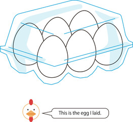 ６個入りの鶏の卵のパックのベクターイラス
