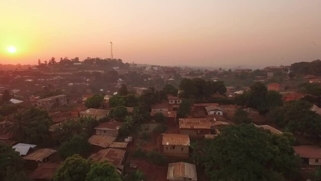 Drone flight over Foumban, Cameroon, Africa