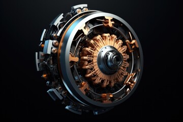 A 3d rendering of an electric engine. Generative AI.