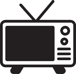television, icon, vector, illustration, isolated