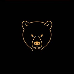 abstract bear cub logo simple minimalist