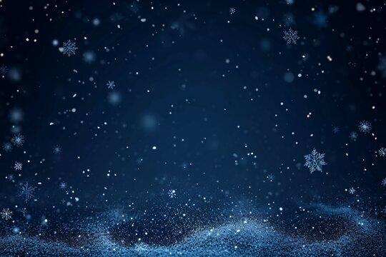 Frosty elegance Dark blue snow gradient abstract Christmas background © Jawed Gfx