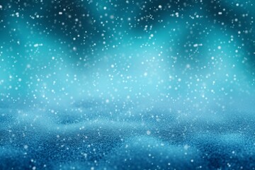 Fototapeta premium Holiday magic Glittering blue green background with snow texture, Christmas ambiance