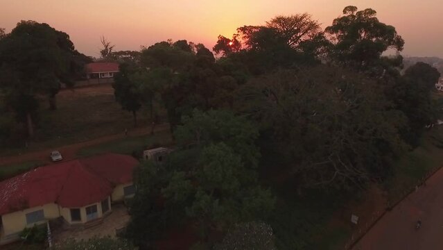 Drone flight over Foumban, Cameroon, Africa