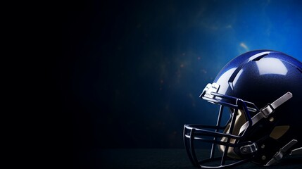 the blue helmet with a copy space