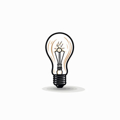 Lightbulb in cartoon, doodle style. Image for t shirt. Isolated 2d vector illustration in logo, icon, sketch style, Eps 10. AI Generative