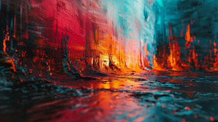 Colorful Chaos: Textured Abstract Art