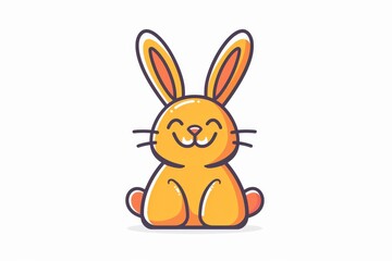 Obraz premium A playful cartoon illustration of a charming bunny drawing, filled with whimsical clipart and showcasing the lovable nature of this adorable animal