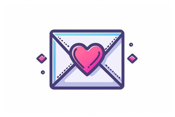 Express your love with a charming cartoon heart logo design, perfect for any graphics project or envelope decoration