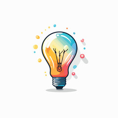 Fototapeta na wymiar Lightbulb in cartoon, doodle style. Image for t shirt. Isolated 2d vector illustration in logo, icon, sketch style, Eps 10. AI Generative