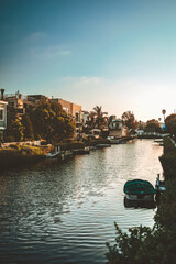 sunset over the river