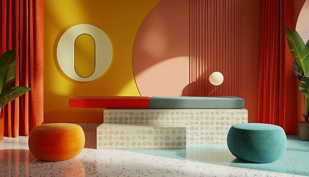 Retro Revival Platform, Embrace a nostalgic theme with a podium design that draws inspiration from retro aesthetics, AI GENERATIVE