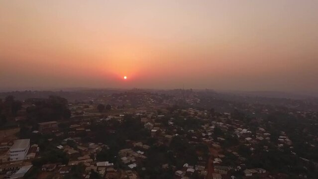 Drone flight over Foumban, Cameroon, Africa