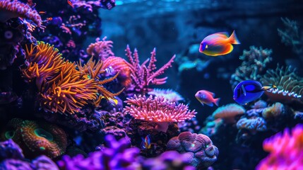 Dream Coral reef saltwater aquarium tank scene - obrazy, fototapety, plakaty