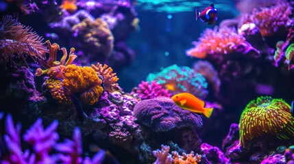 Naklejka na ściany i meble Dream Coral reef saltwater aquarium tank scene
