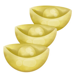 sliced onion on a white background