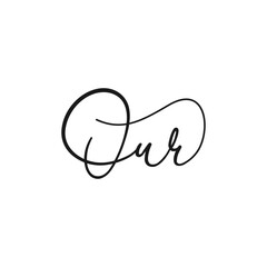 initial letter OUR script logo unique