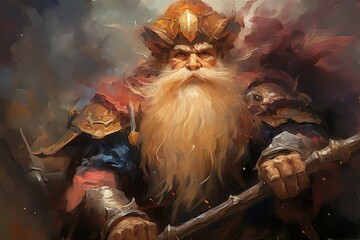 A battle-hardened dwarf warrior, renowned for skill with a warhammer and unyielding determination. - Generative AI