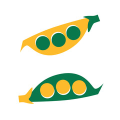 Vegetables peas. Flat. Hand-drawn modern illustrations with Vegetables, abstract elements.