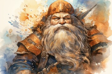 Fototapeta na wymiar A battle-hardened dwarf warrior, renowned for skill with a warhammer and unyielding determination. - Generative AI