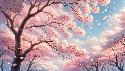 serene beauty of cherry blossoms in full bloom