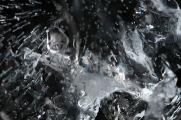 Close up texture of frozen mineral water