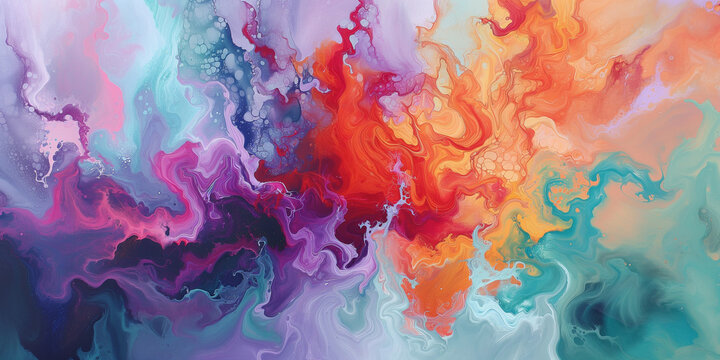 Abstract Color Symphony: Paint in Motion