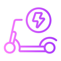 electric scooter gradient icon