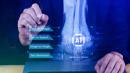 Ai tech, using virtual graphic Global Internet connect Chatgpt Chat with AI, Artificial...