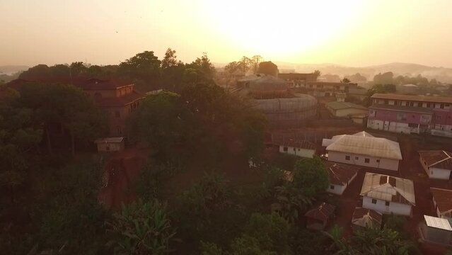 Drone flight over Foumban, Cameroon, Africa
