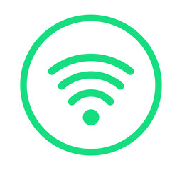 シンプルな緑色のWi-Fiマーク	
