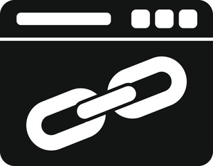 Chain engine seo icon simple vector. Online boost. Explore website