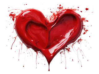 heart made of red paint