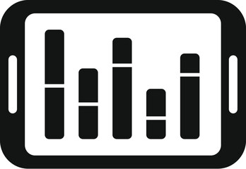 Tablet seo chart icon simple vector. Universal graph. Information market