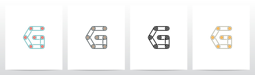 Engine Timing Belt Pulley Drives Letter Logo Design G