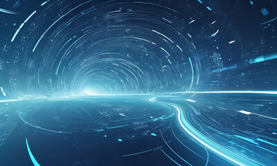 Cloud computing technology concept. Futuristic illustration