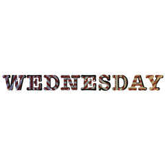 Wednesday font PNG, striped letters, Days of the week