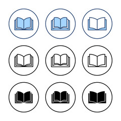 Book icon vector. open book sign and symbol. ebook icon