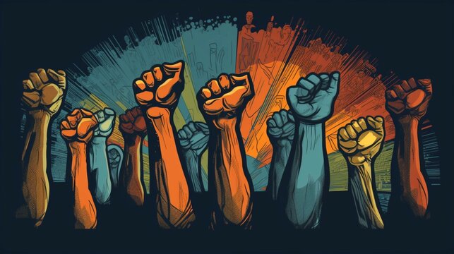 Nelson Mandela International Day A cartoon of fists Ai Generative