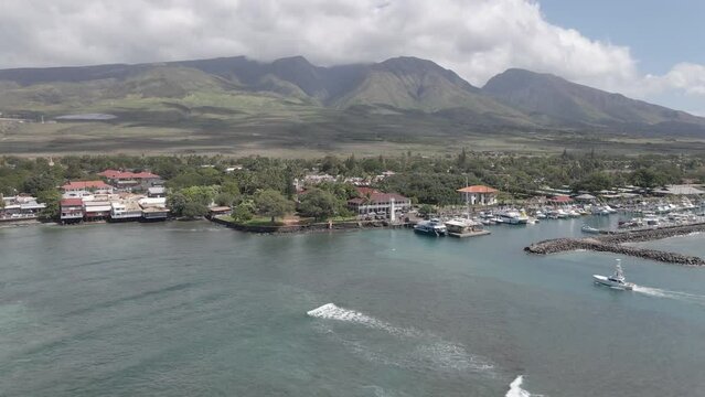 Drone shot of Lahaina, Hawaii before  the fire 