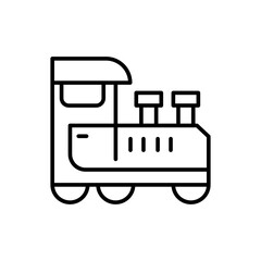 Steam train outline icons, minimalist vector illustration ,simple transparent graphic element .Isolated on white background